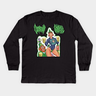 Lucky Leprechaun Witch Kids Long Sleeve T-Shirt